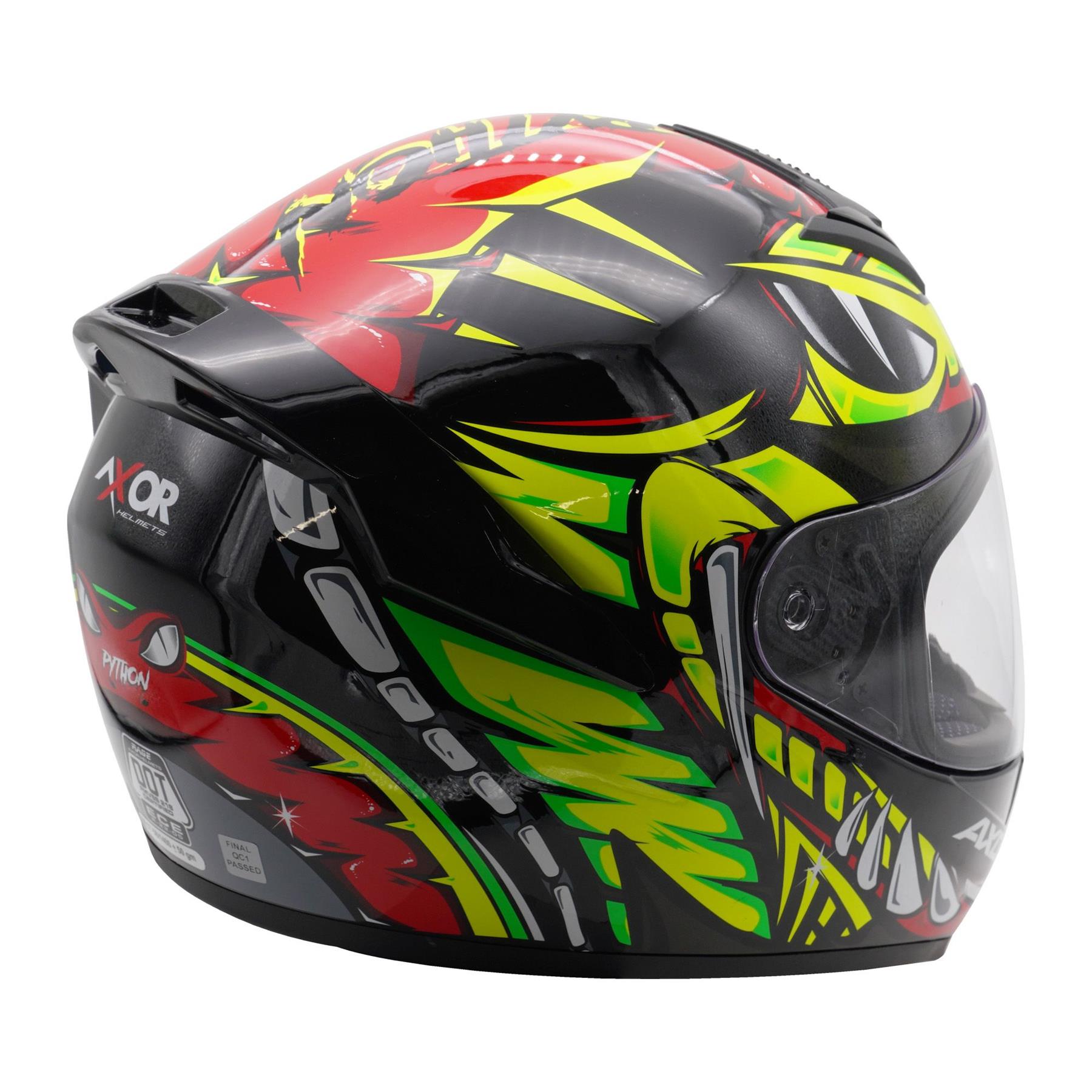 Axor Rage Python Full Face Motorcycle Helmet Scooter Moped Bike Crash Lid - Picture 25 of 26