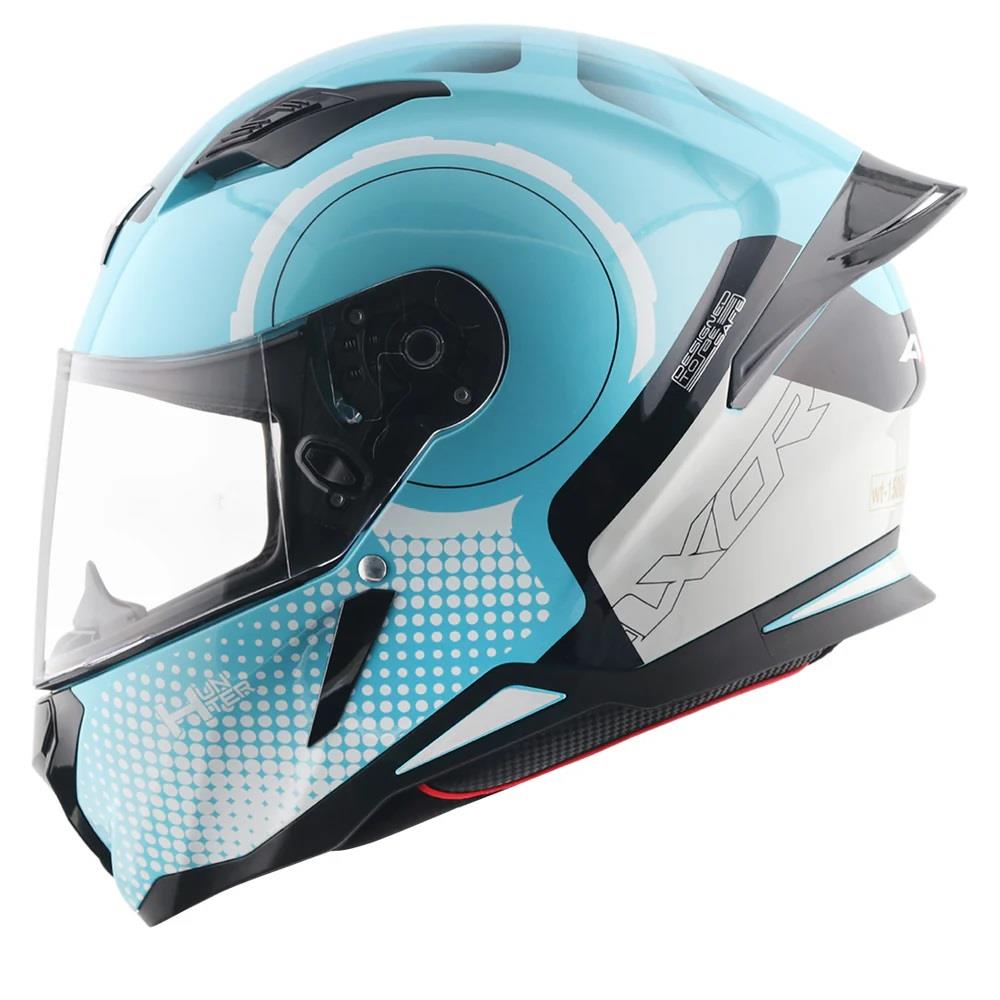 Axor Hunter Spear Full Face Motorcycle Helmet Scooter Motorbike Free Dark Visor - Picture 5 of 22