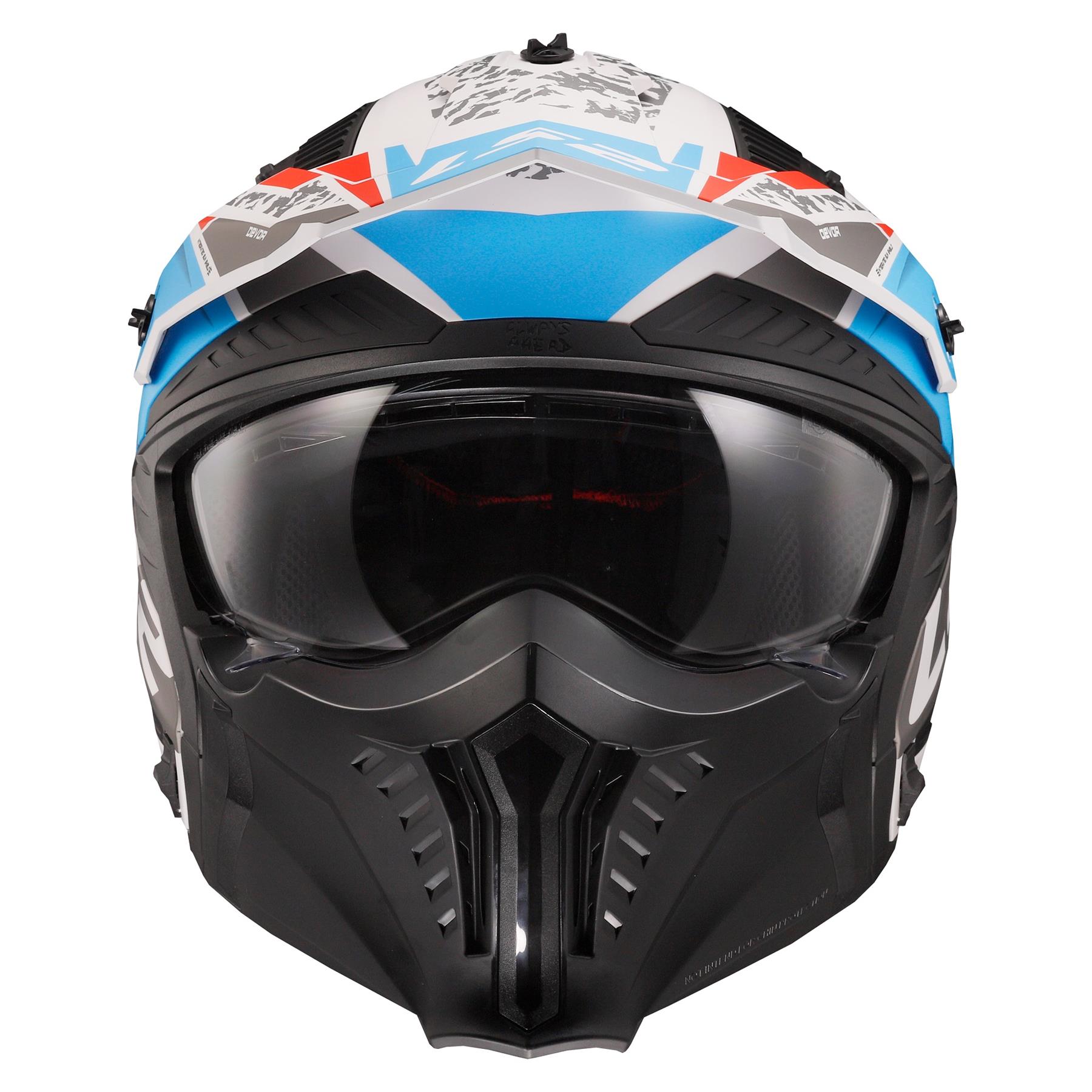 LS2 OF606 Drifter Devor Off Road Motorcycle Helmet Trial Adventure Bike Mask - Picture 8 of 25