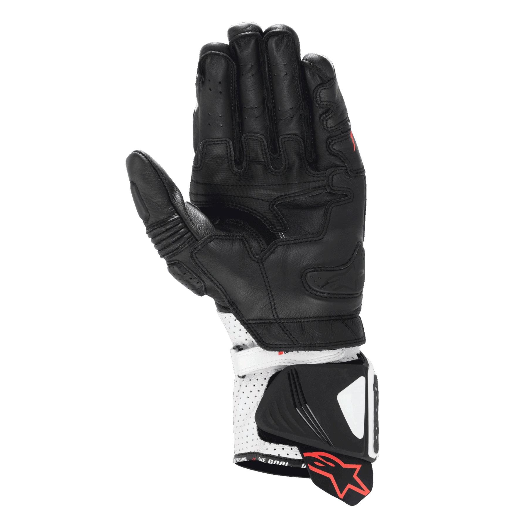 Alpinestars GP Pro R4 Leather Sports Motorcycle Gloves Track Black Red White - Picture 8 of 8