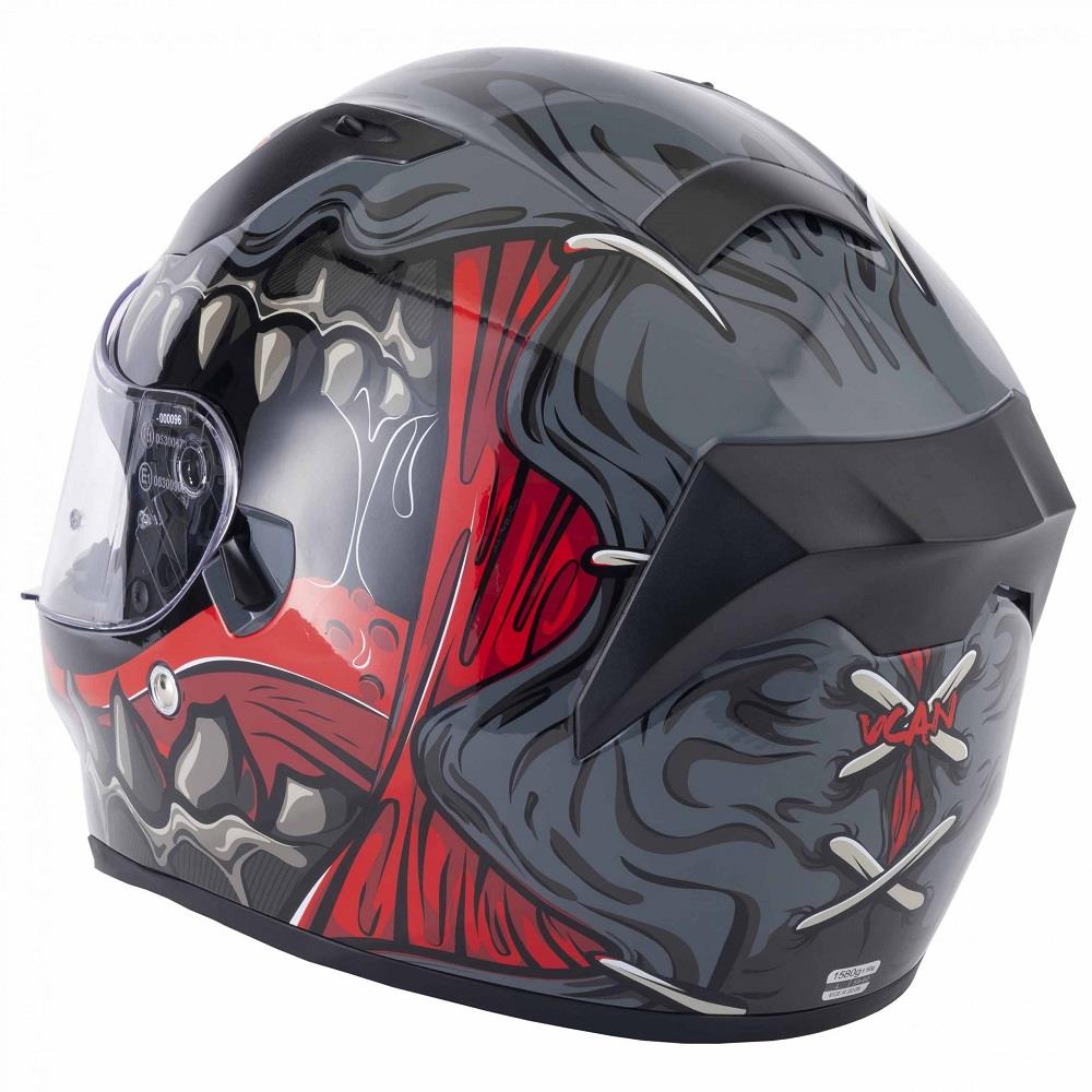 Vcan H128 Titan Cara Completa Motocicleta Casco de Choque Calavera Bicicleta Ciclomotor ACU Dorado - Imagen 6 de 27