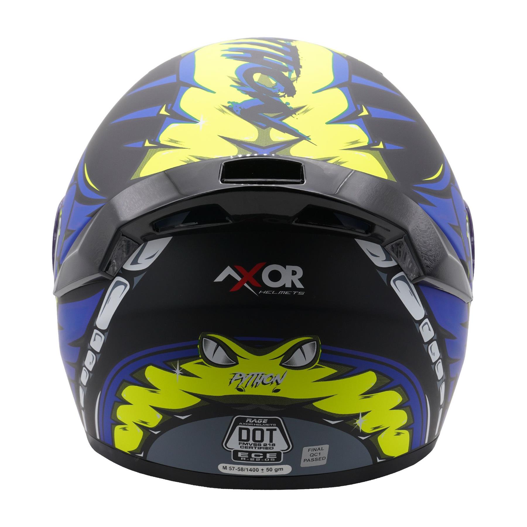 Axor Rage Python Full Face Motorcycle Helmet Scooter Moped Bike Crash Lid - Picture 18 of 26