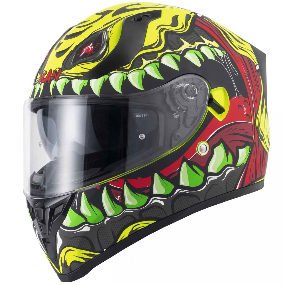 Vcan H128 Titan Cara Completa Motocicleta Casco de Choque Calavera Bicicleta Ciclomotor ACU Dorado - Imagen 16 de 27