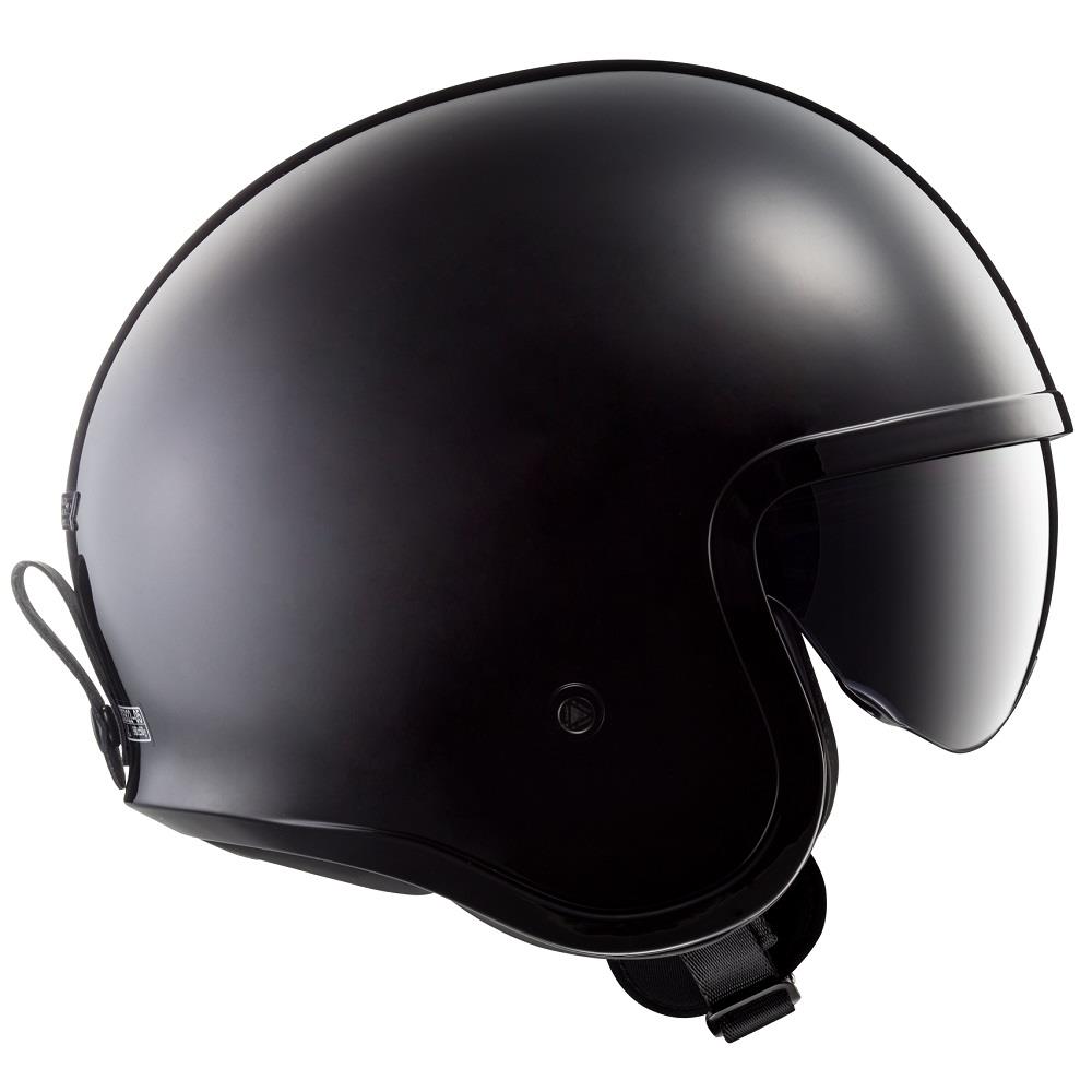 LS2 OF599 Spitfire Open Face Motorcycle Helmet Plain with Drop Down