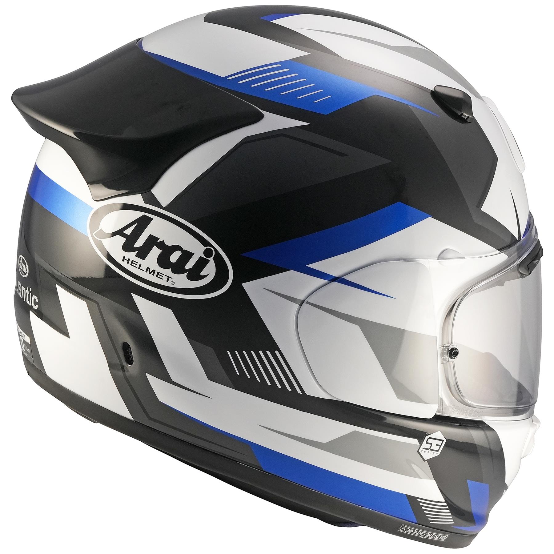 Arai Quantic Supra Full Face Motorcycle Helmet Motorbike Blue Red Yellow - Picture 6 of 8