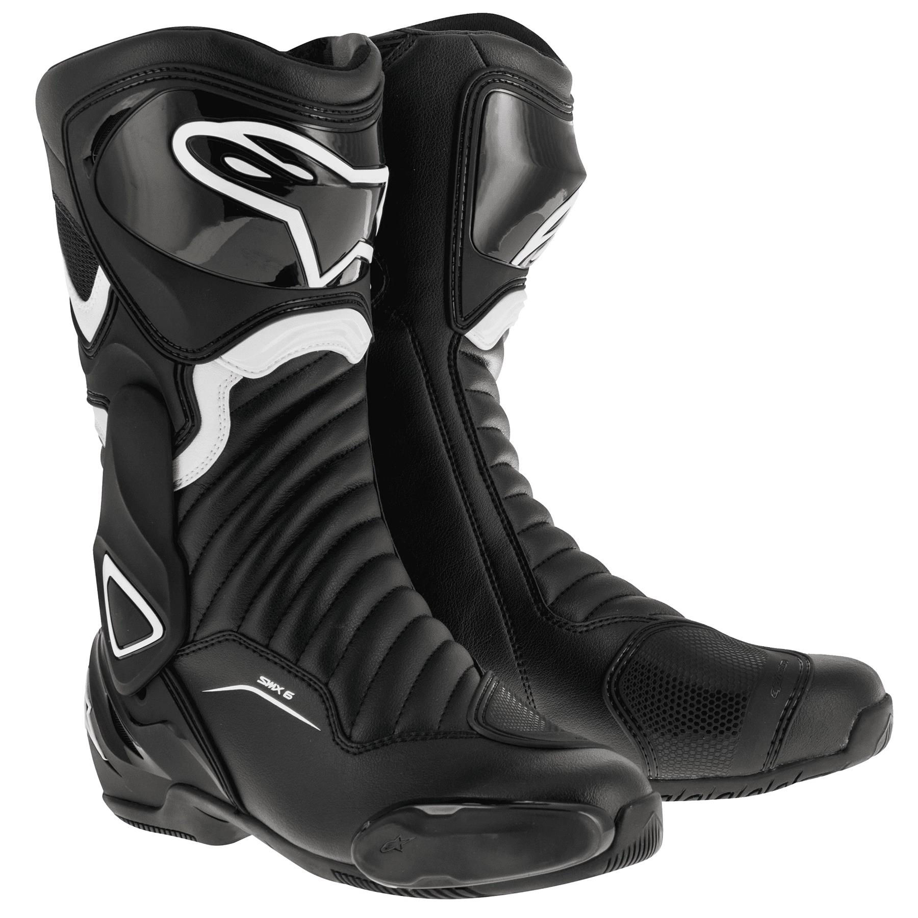 Alpinestars SMX-6 v2 CE Sports Racing Motorcycle Motorbike Boots Black White - Picture 10 of 16