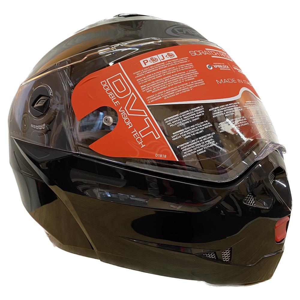 Casco de motocicleta plegable inteligente Caberg Duke X scooter modular liso negro brillante - Imagen 11 de 54