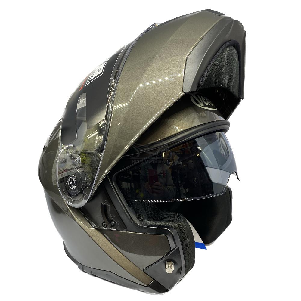 Vcan H272 Plain Flip Front Motorcycle Helmet Touring Modular Lid Black White - Picture 9 of 24