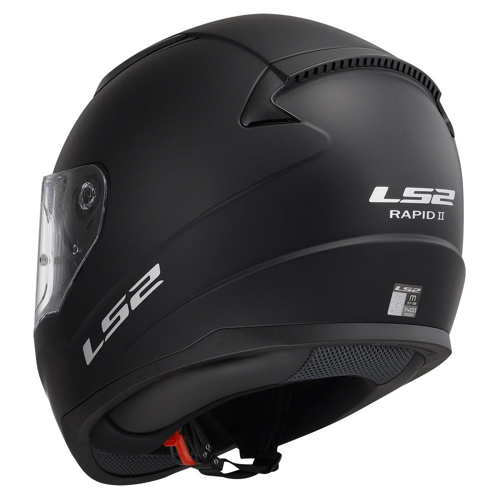LS2 FF353 Rapid II Plain Motorcycle Helmet Full Face Moped Black White Grey - Picture 22 of 45