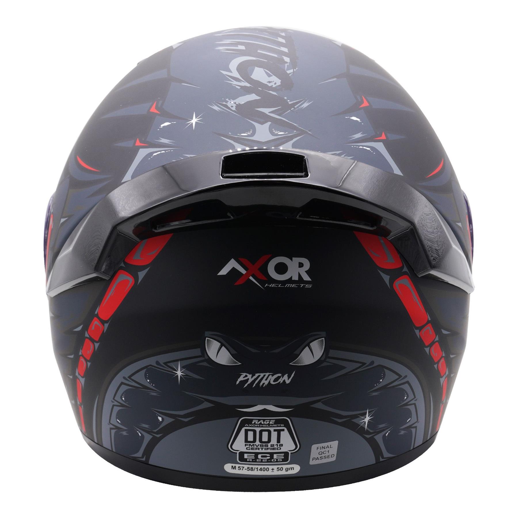 Axor Rage Python Full Face Motorcycle Helmet Scooter Moped Bike Crash Lid - Picture 10 of 26