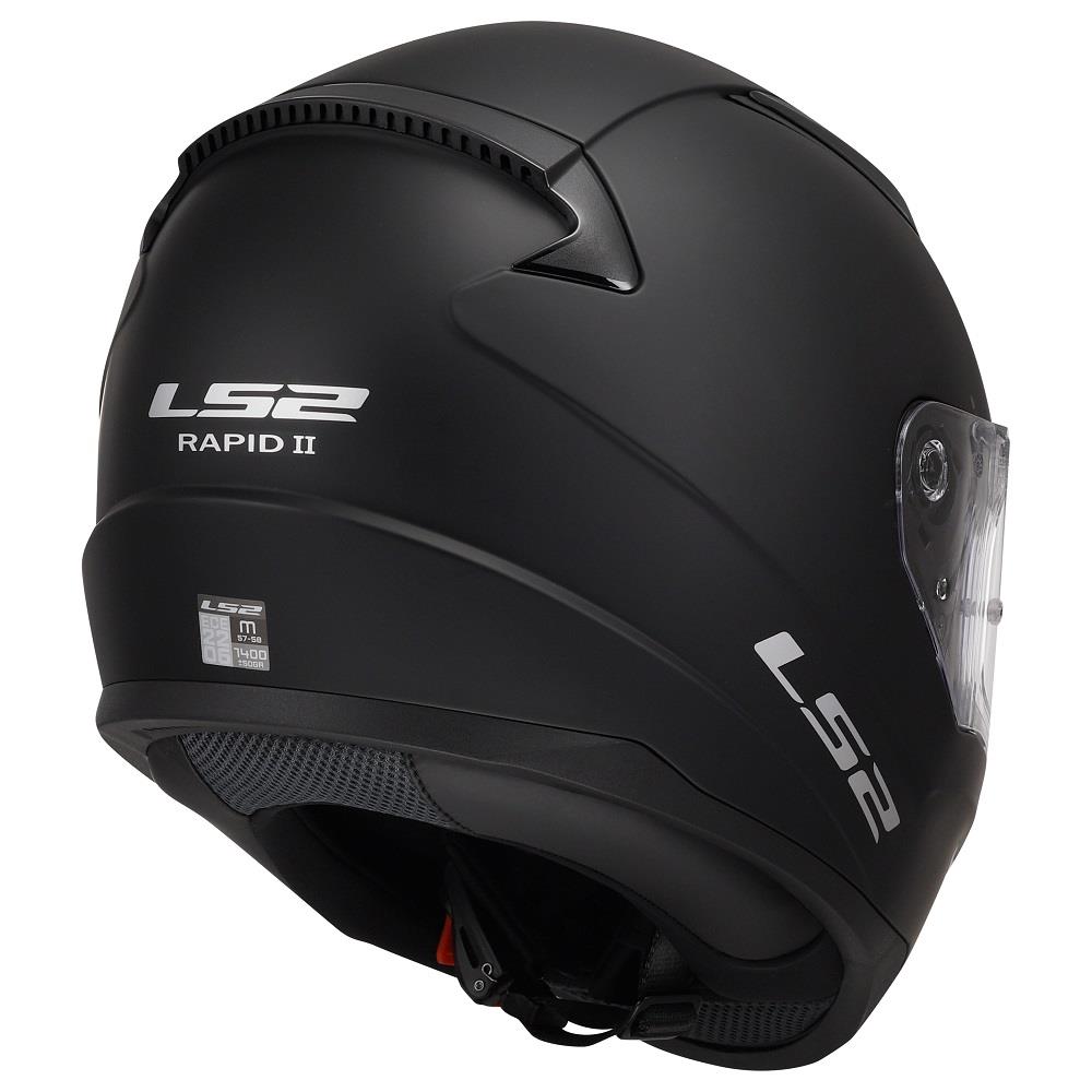 LS2 FF353 Rapid II Plain Motorcycle Helmet Full Face Moped Black White Grey - Picture 24 of 45