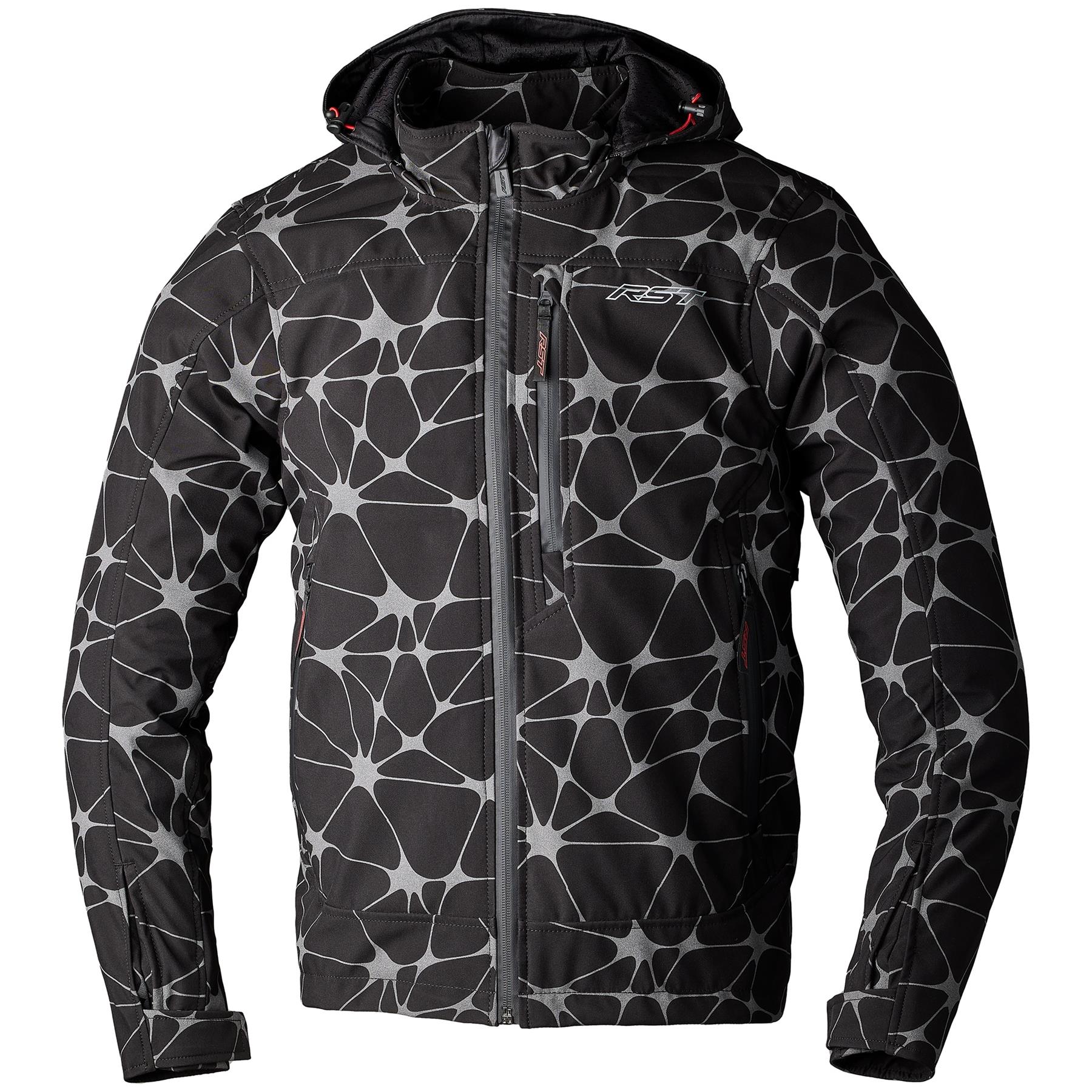 RST Havoc Men's Waterproof Motorcycle Jacket Motorbike Scooter Hoodie Black Grey - Picture 5 of 13