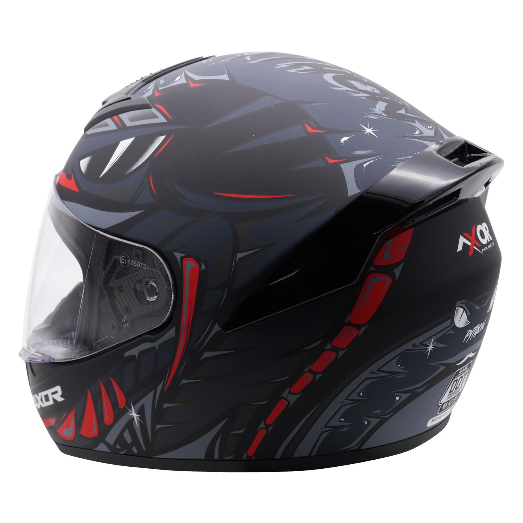 Axor Rage Python Full Face Motorcycle Helmet Scooter Moped Bike Crash Lid - Picture 8 of 26