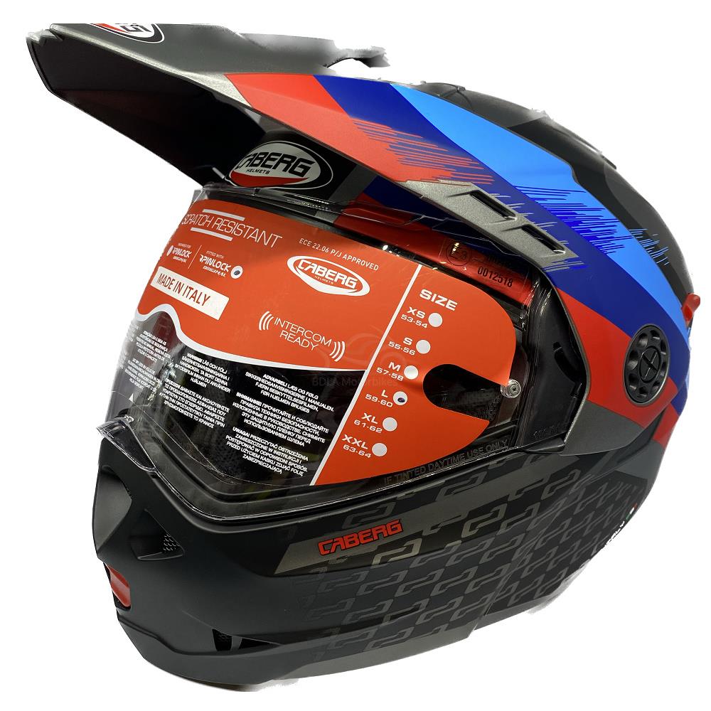 Caberg Tourmax X Sarabe Flip Adventure Motorcycle Helmet Dual Sport Blue Red - Picture 8 of 30