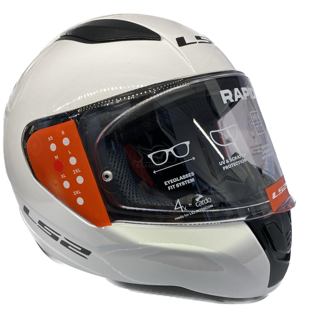 LS2 FF353 Rapid II Plain Motorcycle Helmet Full Face Moped Black White Grey - Picture 40 of 45