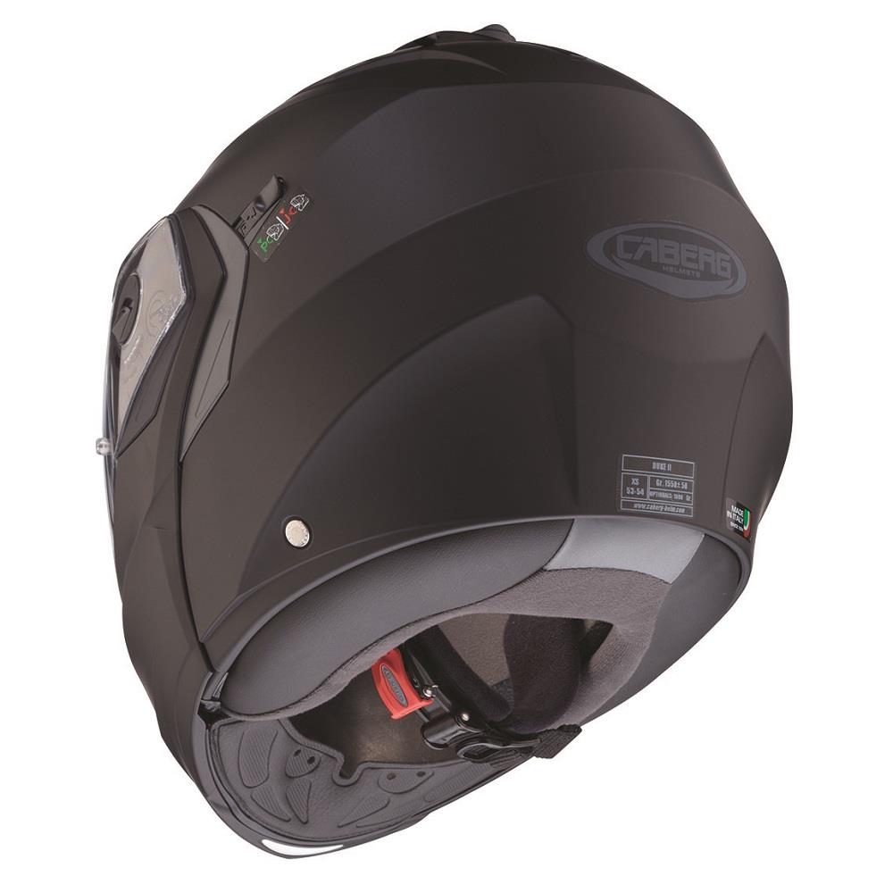 Casco de motocicleta plegable inteligente Caberg Duke X scooter modular liso negro brillante - Imagen 18 de 54