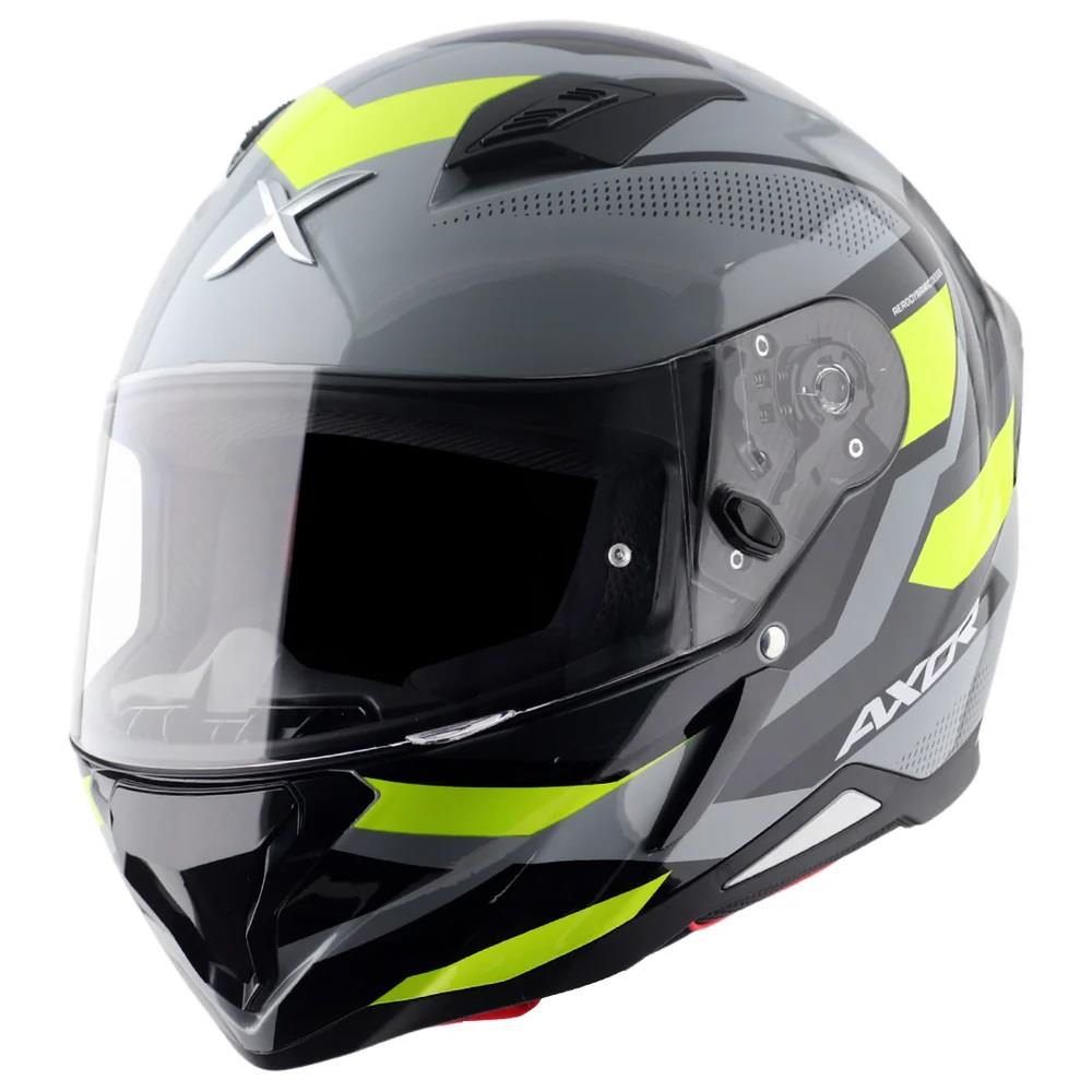 Axor Hunter Cornet Full Face Motorcycle Helmet Scooter Motorbike Free Dark Visor - Picture 14 of 22