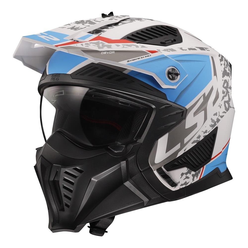 LS2 OF606 Drifter Devor Off Road Motorcycle Helmet Trial Adventure Bike Mask - Picture 3 of 25