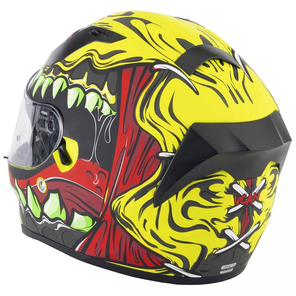 Vcan H128 Titan Cara Completa Motocicleta Casco de Choque Calavera Bicicleta Ciclomotor ACU Dorado - Imagen 18 de 27