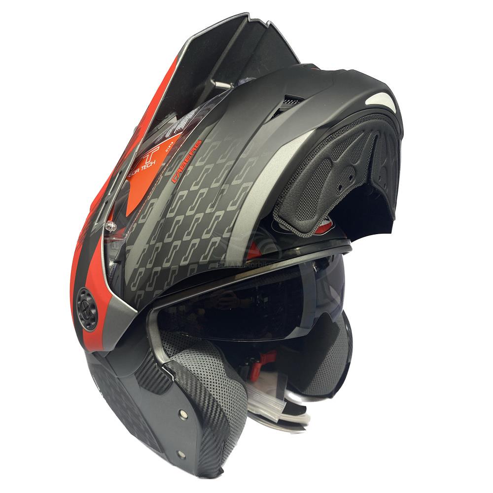 Caberg Tourmax X Sarabe Flip Adventure Motorcycle Helmet Dual Sport Blue Red - Picture 21 of 30