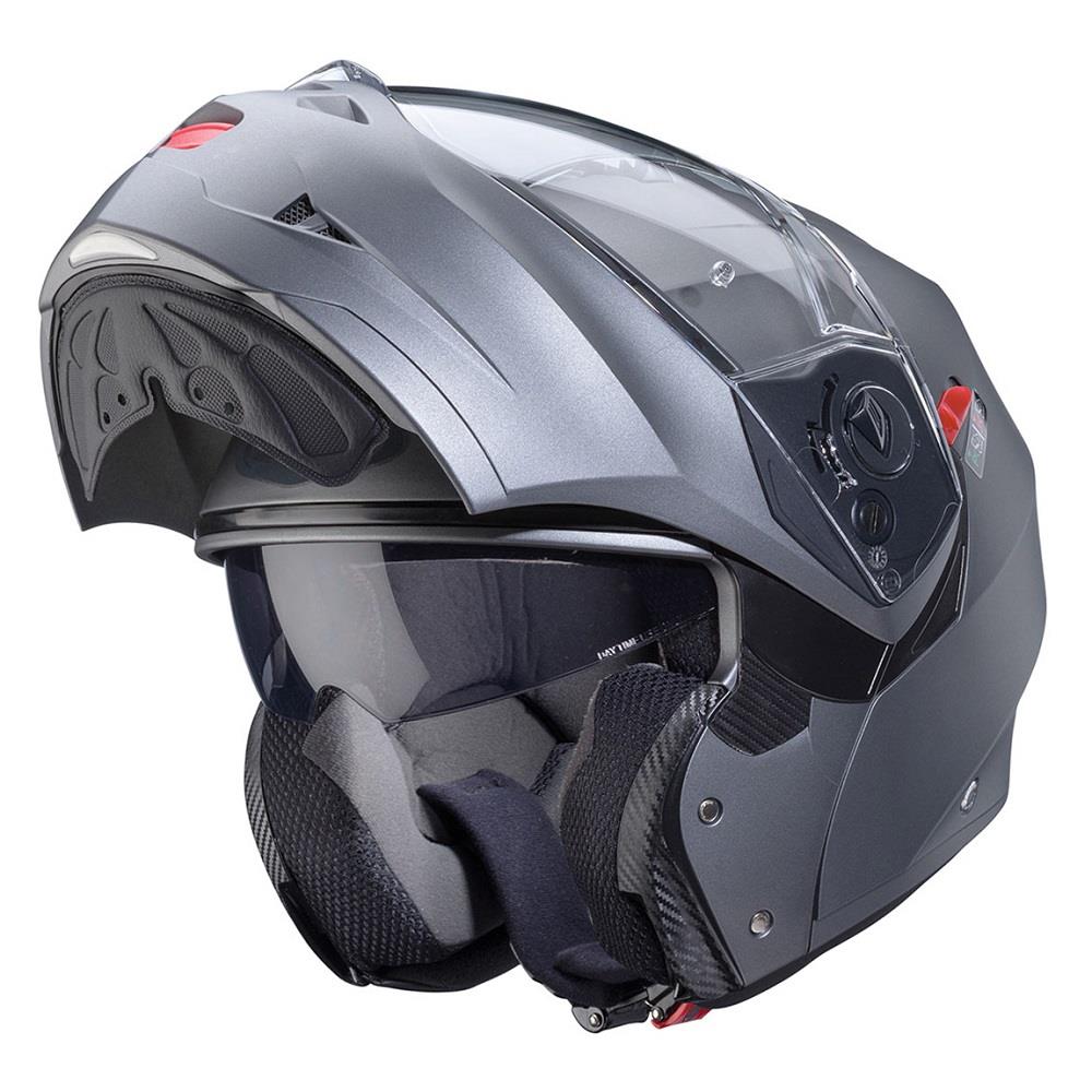 Casco de motocicleta plegable inteligente Caberg Duke X scooter modular liso negro brillante - Imagen 32 de 54