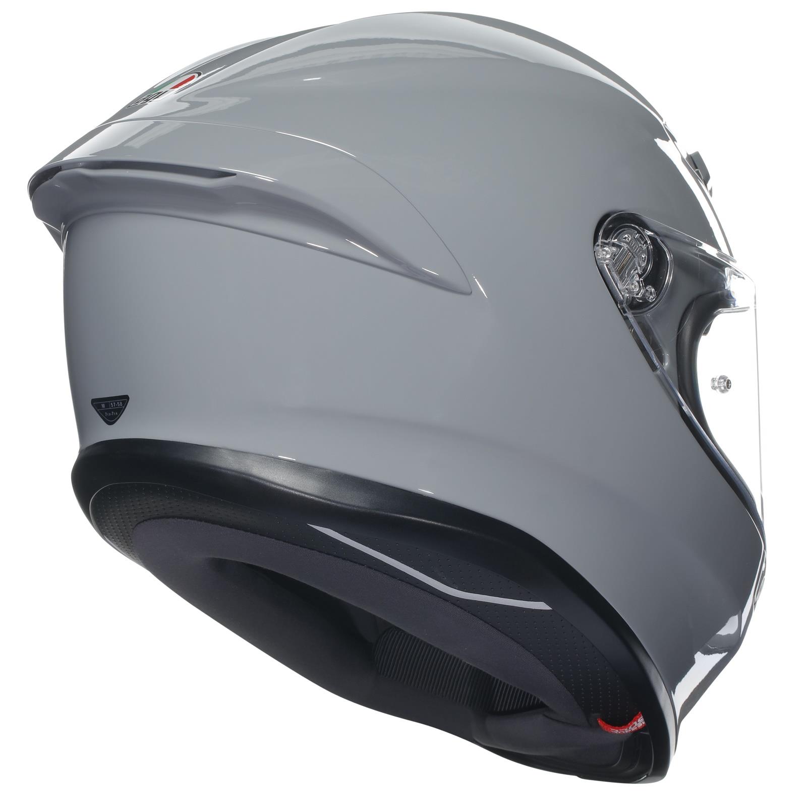 AGV K6-S Plain Motorcycle Helmet Road Legel ECE 22.06 Track Race Lid Black Grey - Picture 28 of 30
