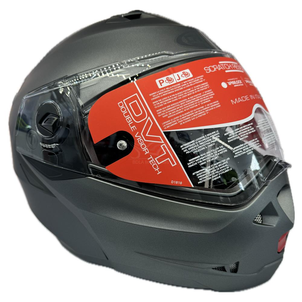 Casco de motocicleta plegable inteligente Caberg Duke X scooter modular liso negro brillante - Imagen 35 de 54