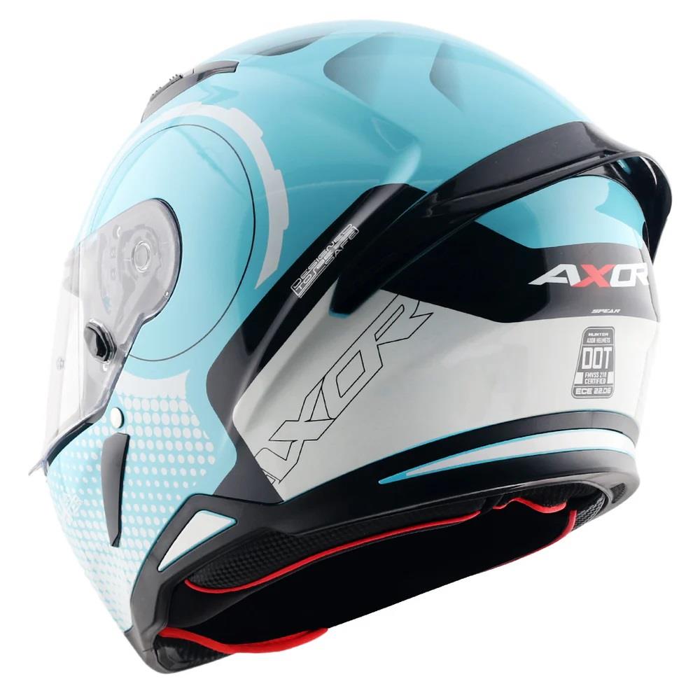 Axor Hunter Spear Full Face Motorcycle Helmet Scooter Motorbike Free Dark Visor - Picture 6 of 22