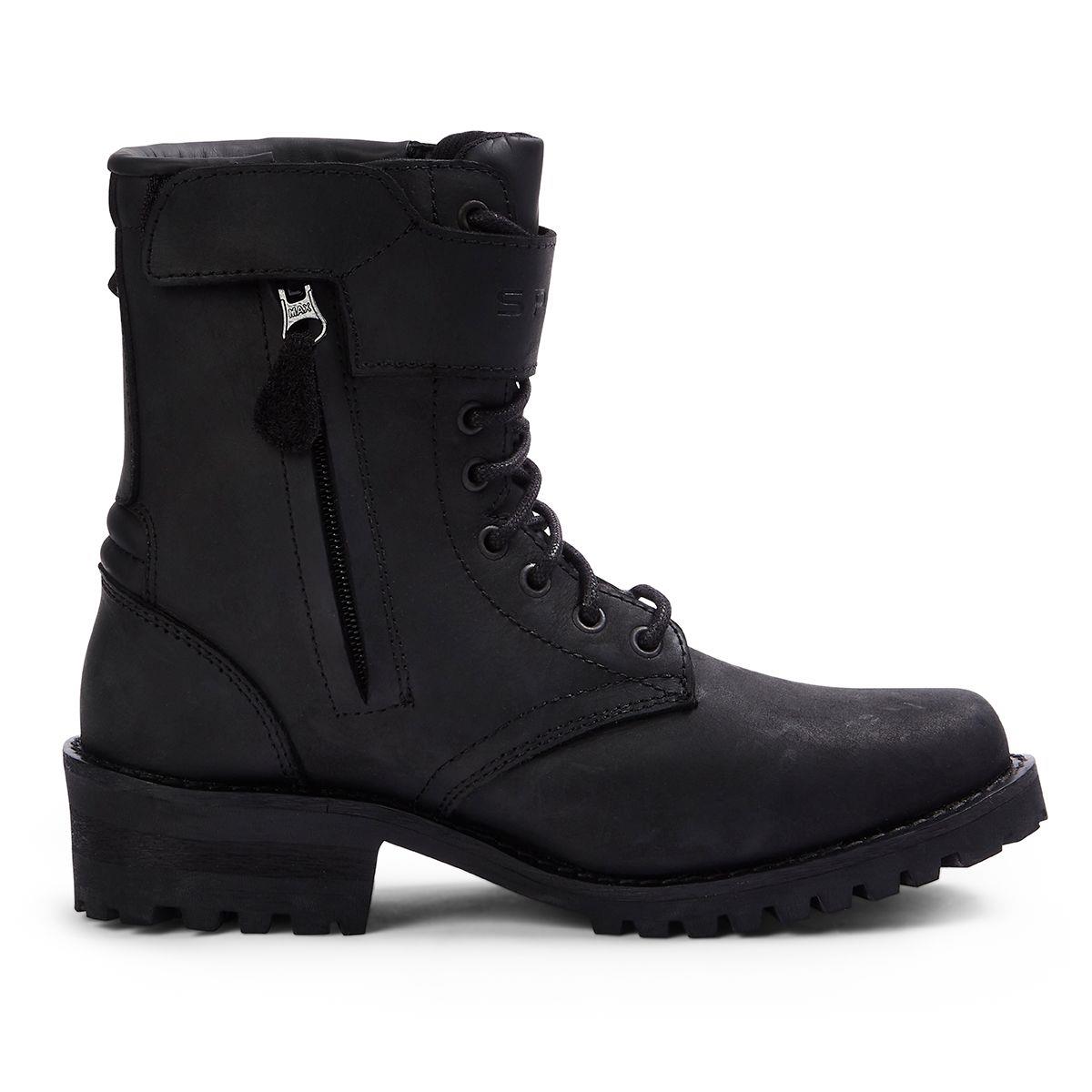 Spada Piston Women's Leather Waterproof Motorcycle Boots Motorbike Shoes Black - Picture 9 of 12