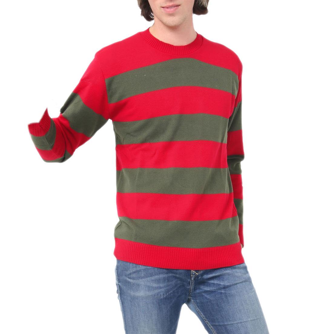 red and green striped sweater mens