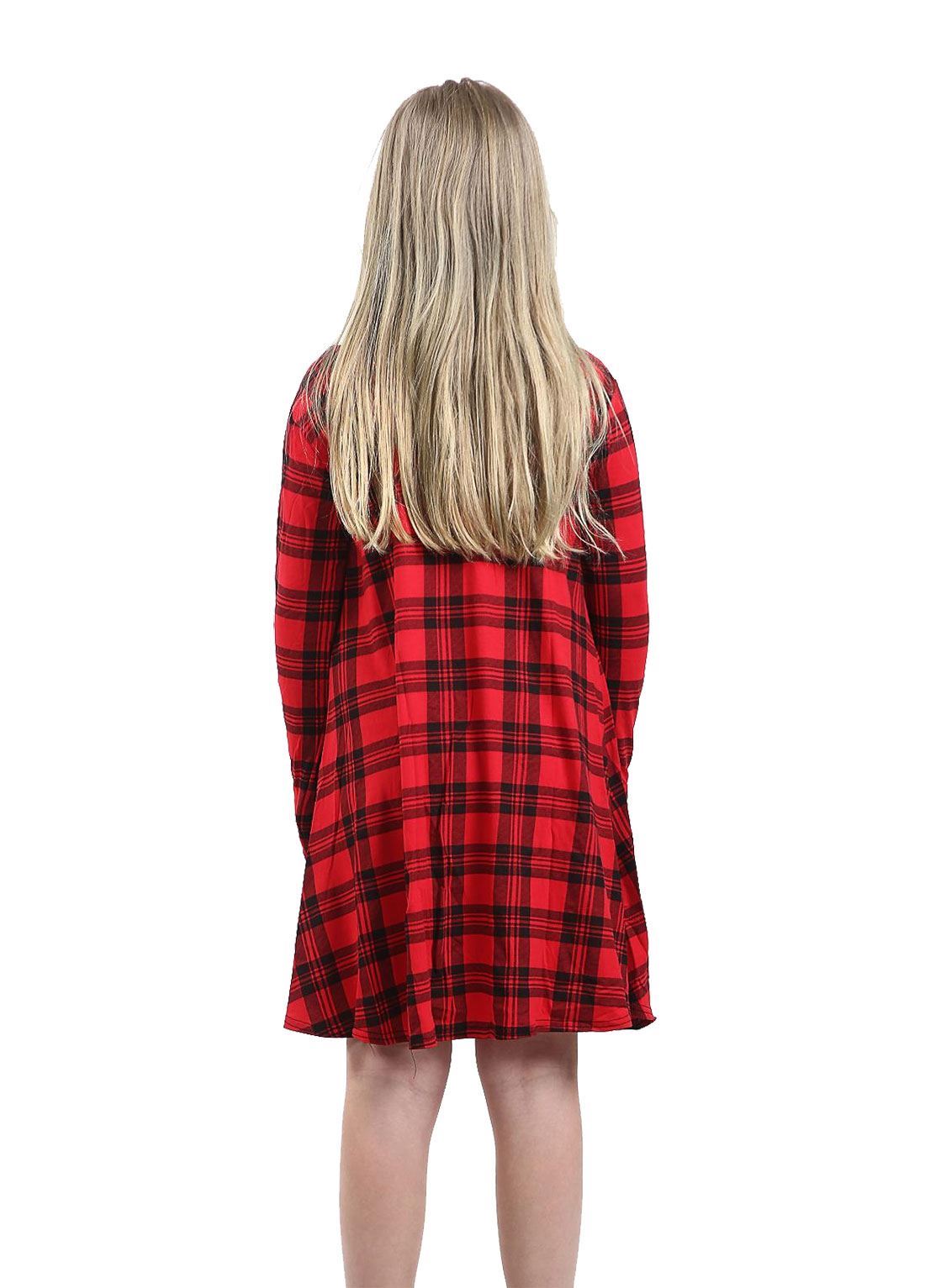 Enfants à manches longues Skater robe Swing Kids Col Rond Imprimé Party Wear Dress