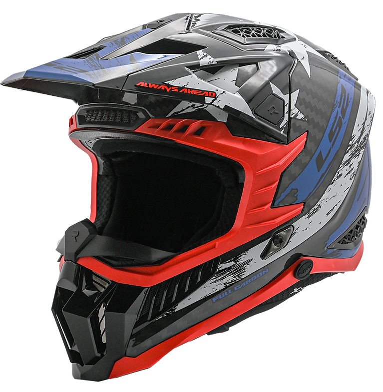 casco ls2 helmets motocross Gate Youth Wash Helmet Gloss Red/Blue/Purple / Large Made from Kinetic Polymer Alloy (KPA) LS2 Advant X Carbon Halo