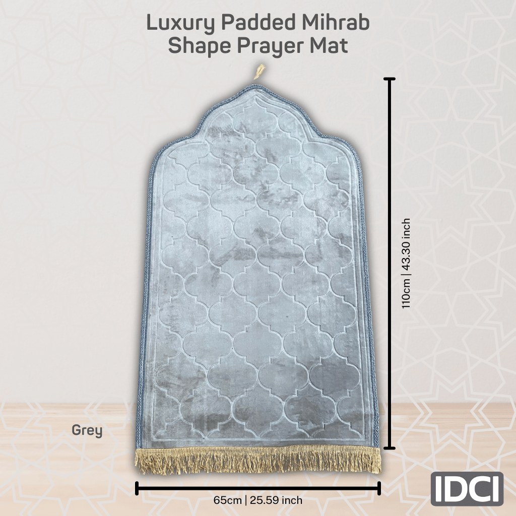 Large Deluxe Padded Mosque Mihrab Shaped Prayer Mat Rug Salah Namaz 65x110cm - Picture 11 of 14