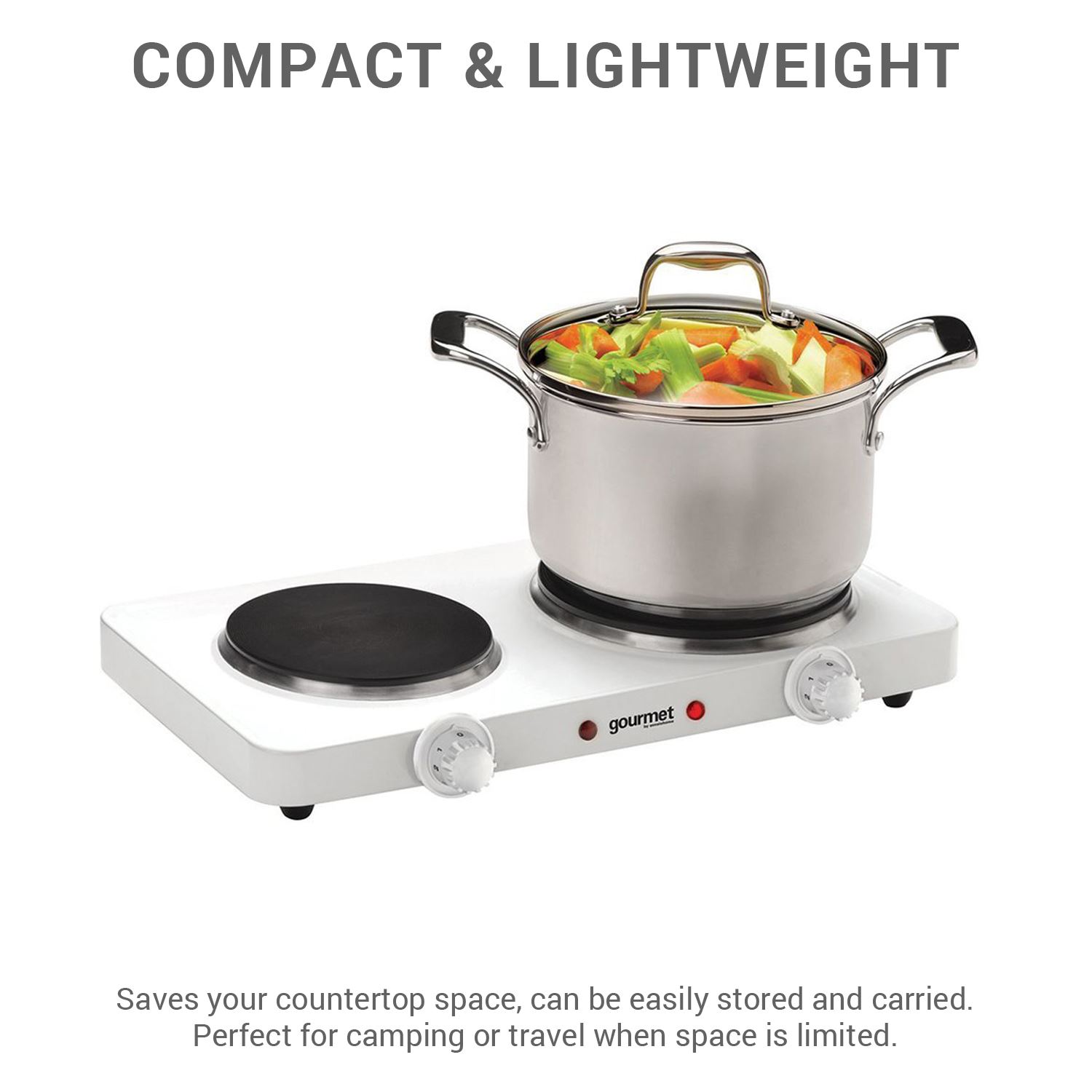 Sensio Home Portable Electric Double Hot Plate with 2 Hot Plates (1000W & 1500W) 5020260106545