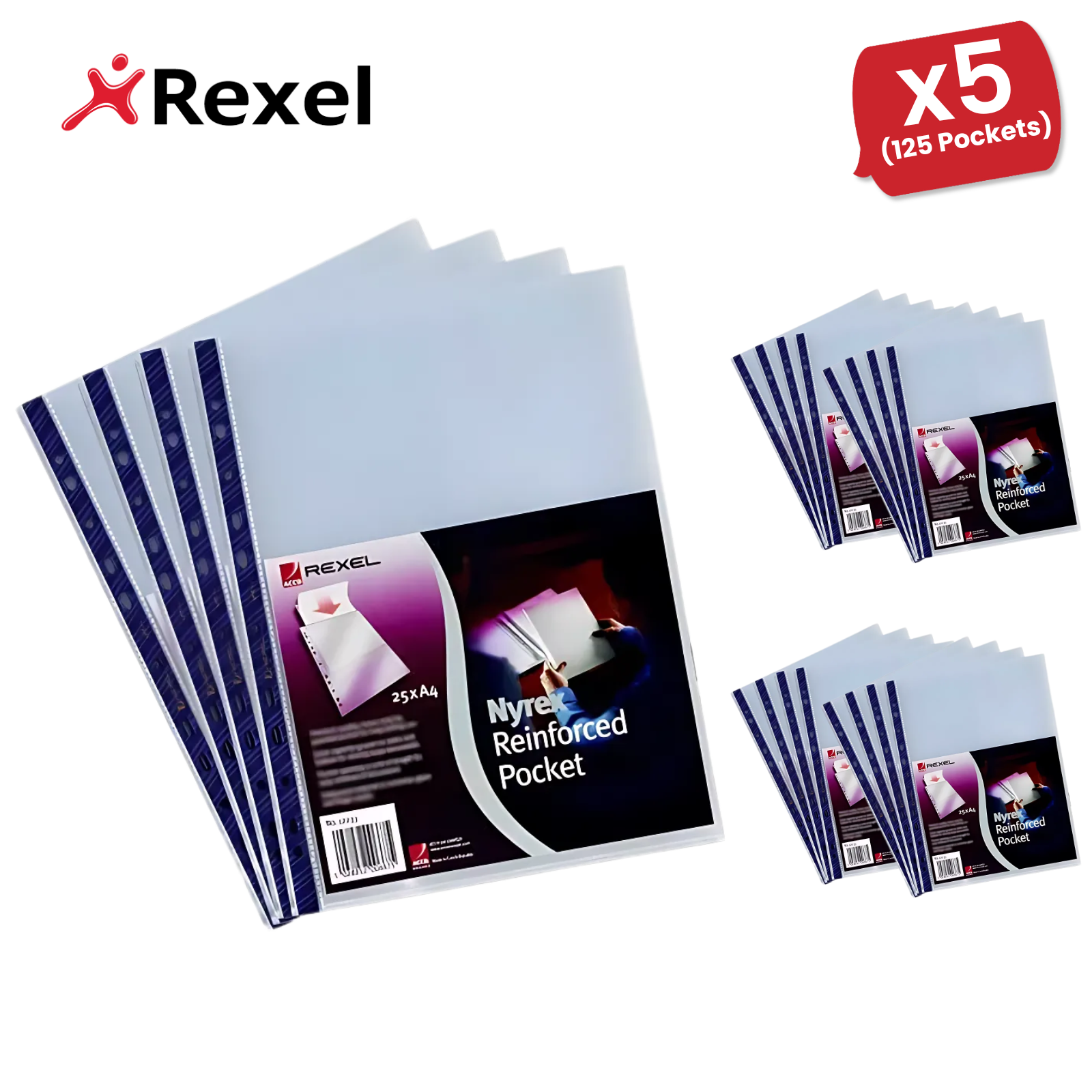 Rexel Nyrex A4 verstärkte Kunststofftaschen zum Öffnen oben - 25er-Pack durchsichtige Hüllen - Bild 10 von 10