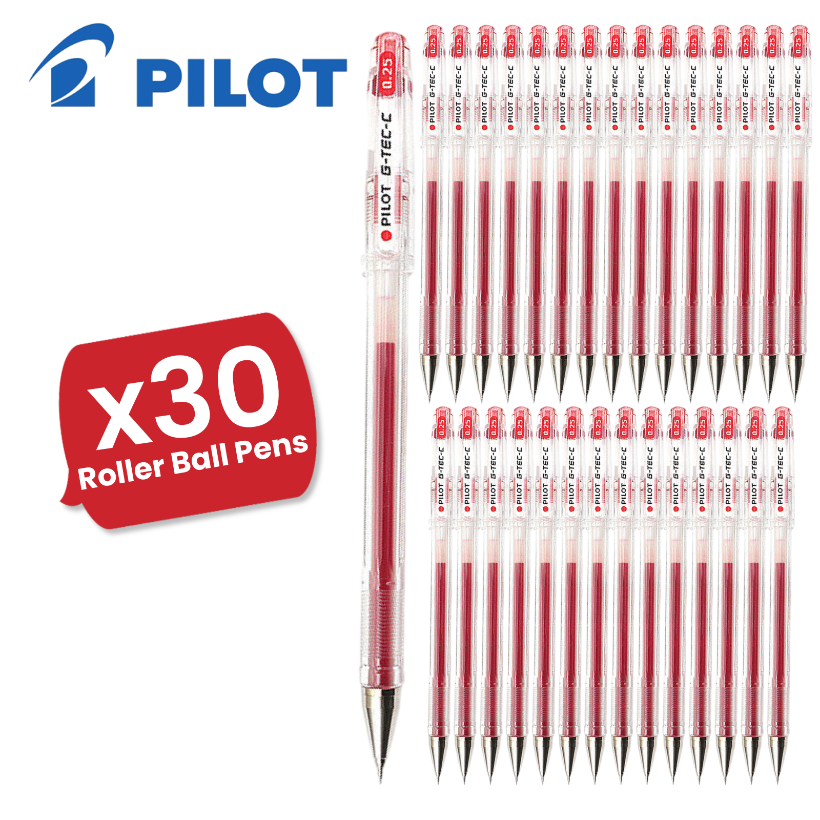 Pilot Pen G-Tec C4 0.4 mm Microtip Rollerball Multi Pens Smooth Gel Ink - Red - Picture 11 of 11