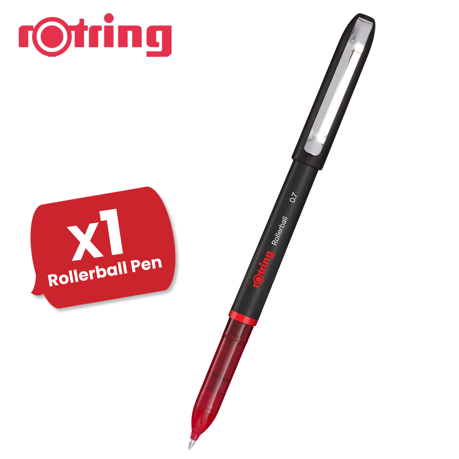rOtring Rollerball Pen Fine Point 0.7mm - Red Ink, Smooth & Precise Writing - Picture 6 of 12