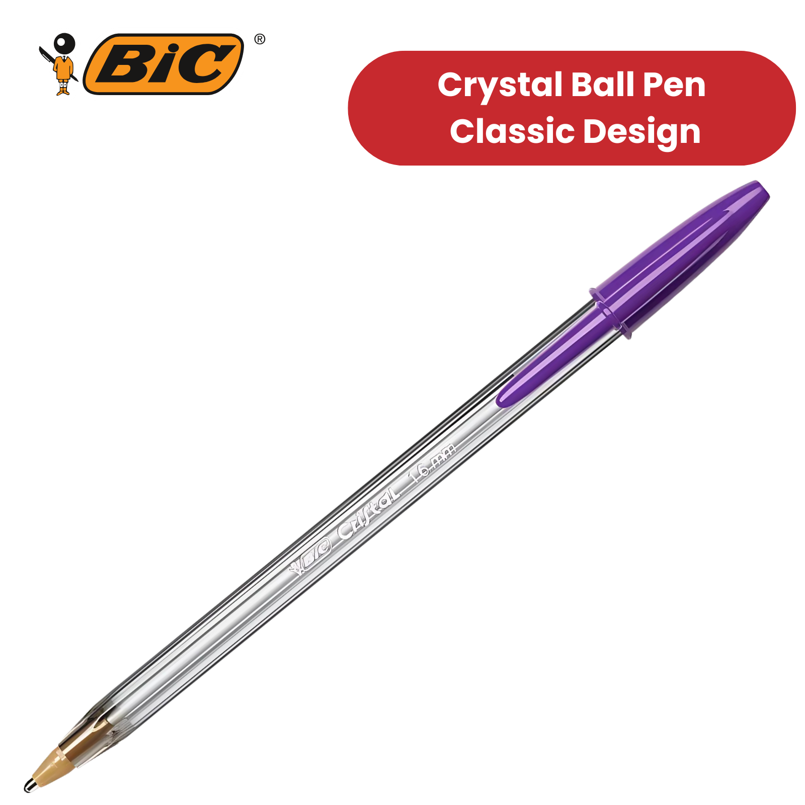 BiC Cristal Fun Kugelschreiber, Kugelschreiber Breite Spitze 1,6 mm Lila Tinte für Schule - Bild 10 von 23