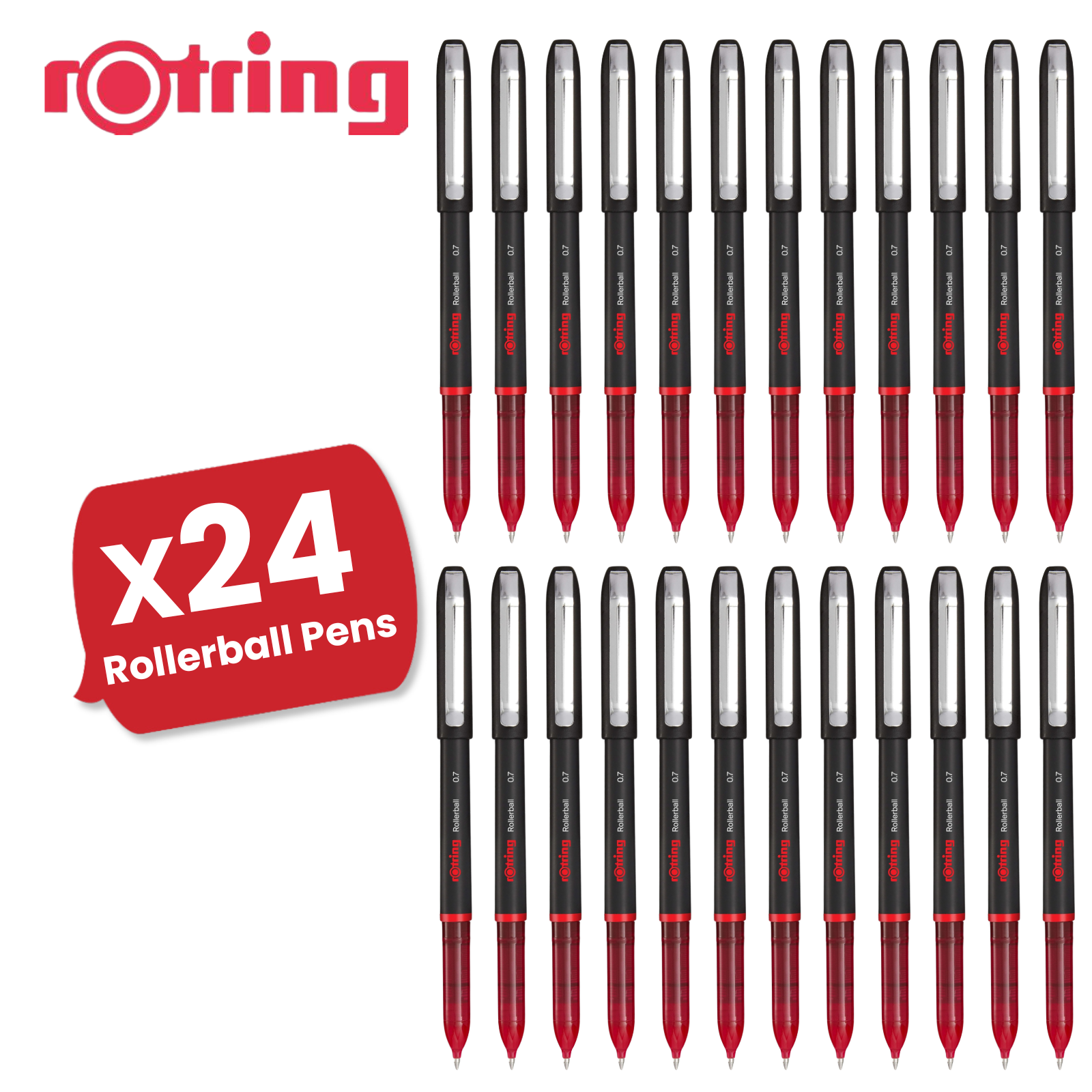 rOtring Rollerball Pen Fine Point 0.7mm - Red Ink, Smooth & Precise Writing - Picture 11 of 12