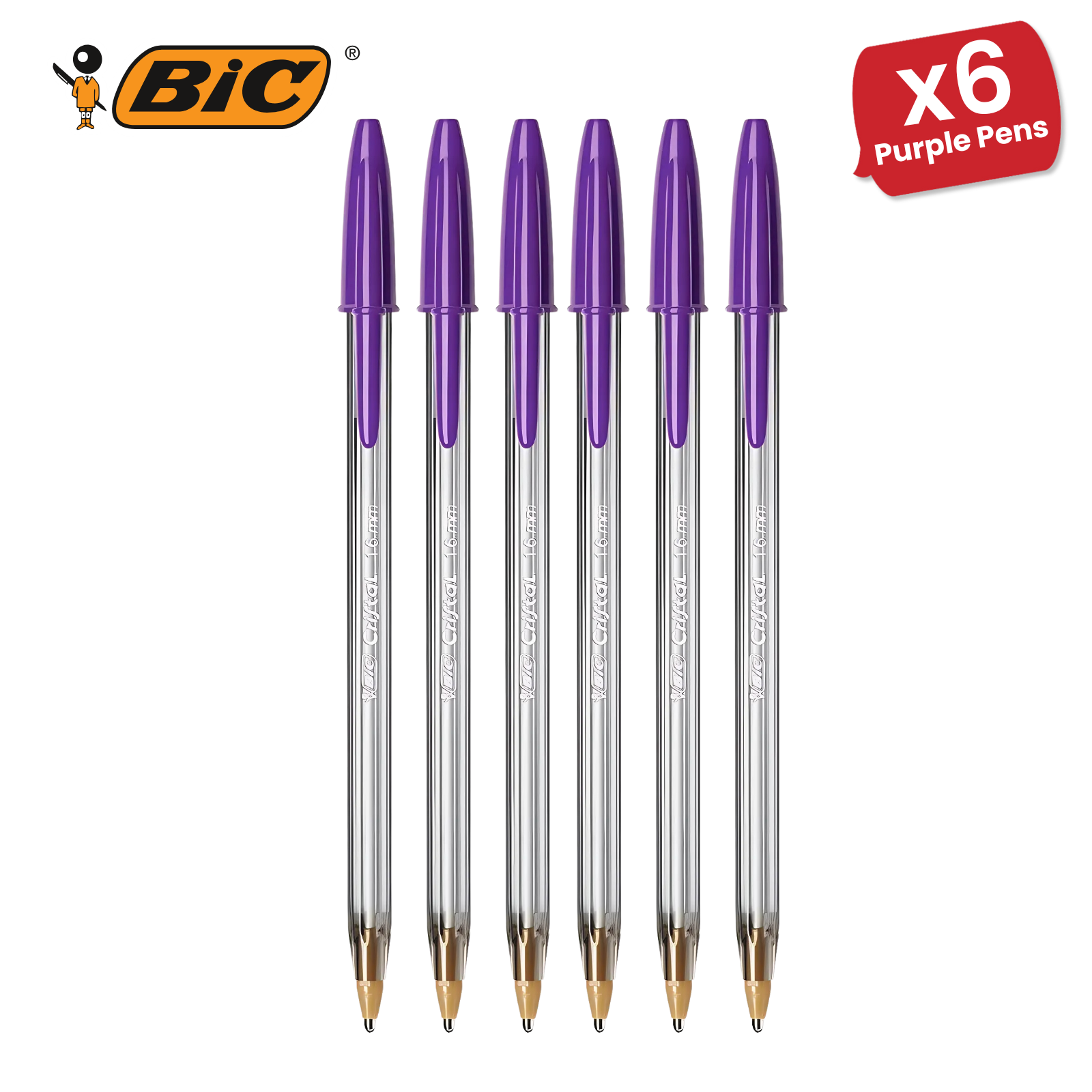 BiC Cristal Fun Kugelschreiber, Kugelschreiber Breite Spitze 1,6 mm Lila Tinte für Schule - Bild 20 von 23