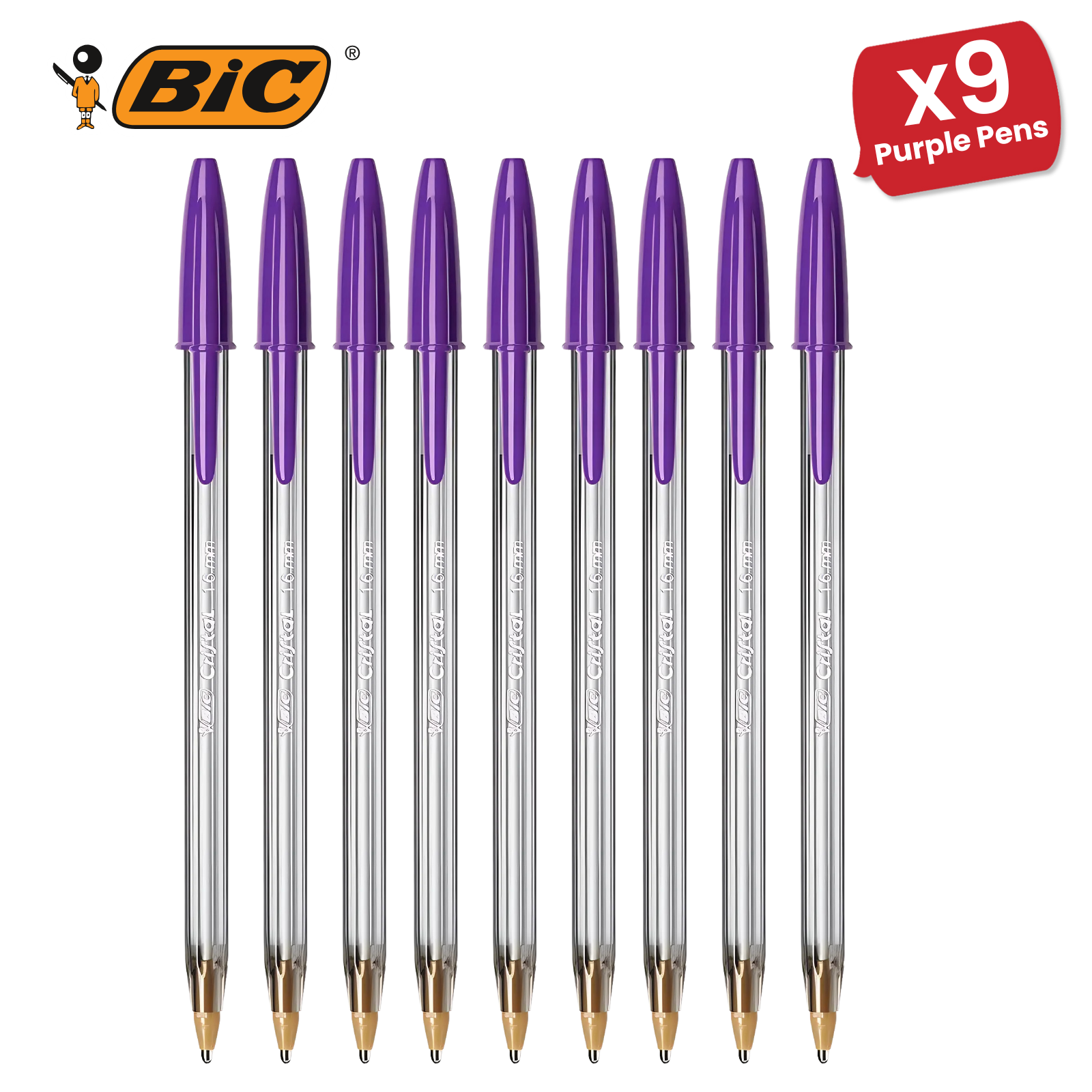 BiC Cristal Fun Kugelschreiber, Kugelschreiber Breite Spitze 1,6 mm Lila Tinte für Schule - Bild 21 von 23