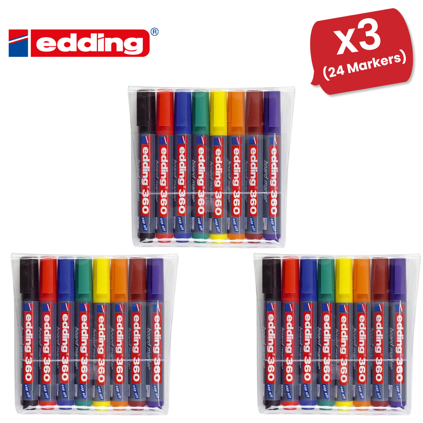 Edding 360 Whiteboard Markers Smooth Writing Office Marker Durable Ink Pack of 8 - Picture 10 of 13