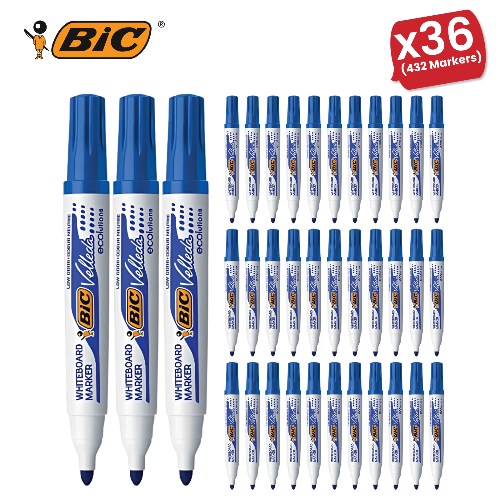 BiC Velleda 1701 Whiteboard Marker Medium Tip Blue Ink Marker - School or Office - Picture 17 of 17