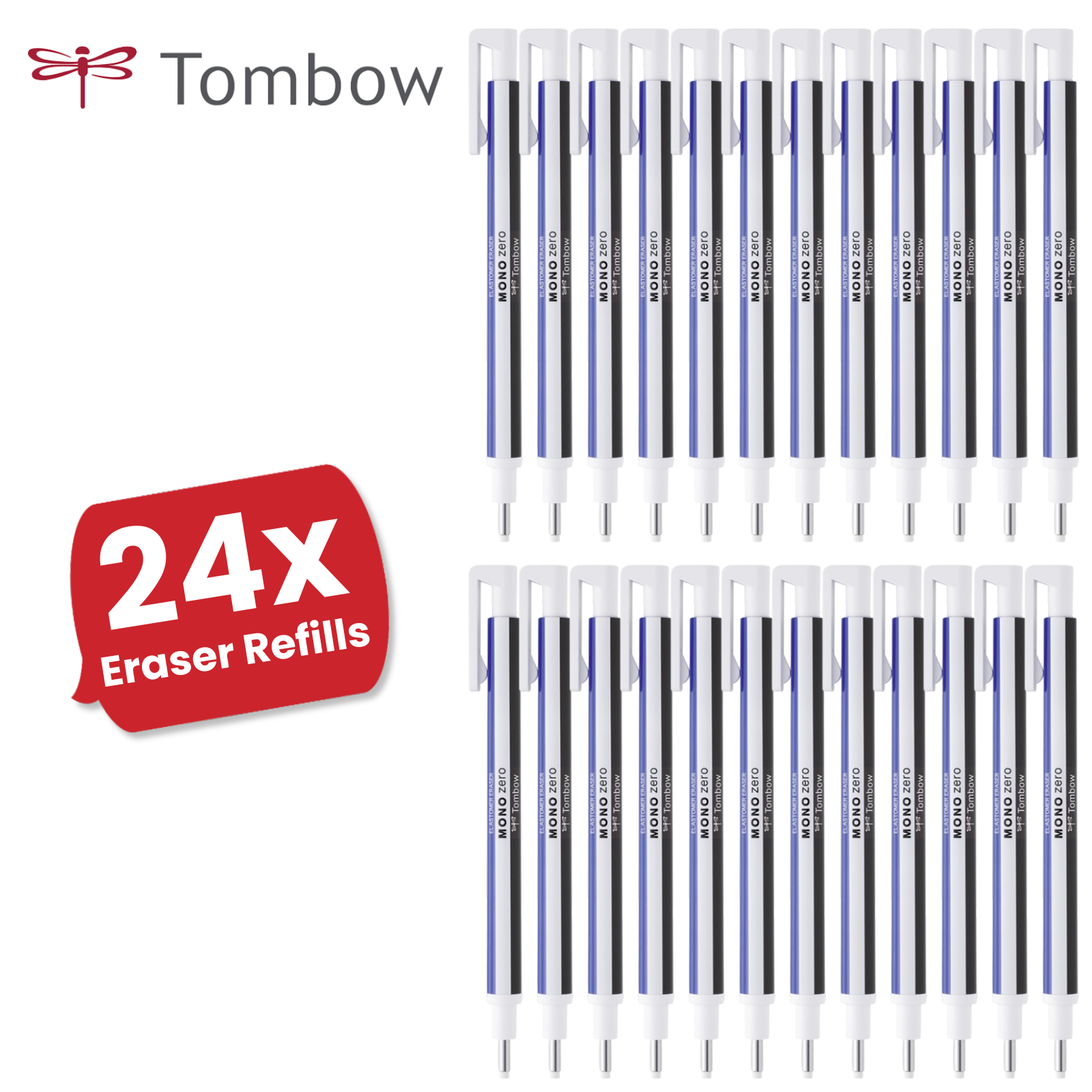 Tombow Eraser MONO Zero Round Tip 2.3mm Diam Refillable Precision Erasing Tool - Picture 12 of 13