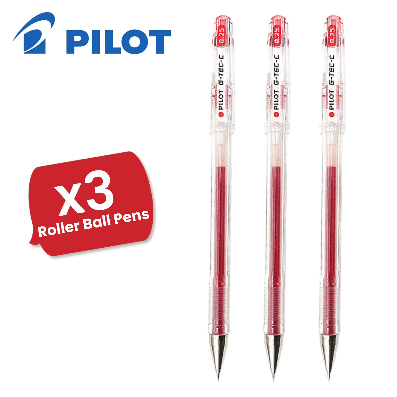 Pilot Pen G-Tec C4 0.4 mm Microtip Rollerball Multi Pens Smooth Gel Ink - Red - Picture 6 of 11