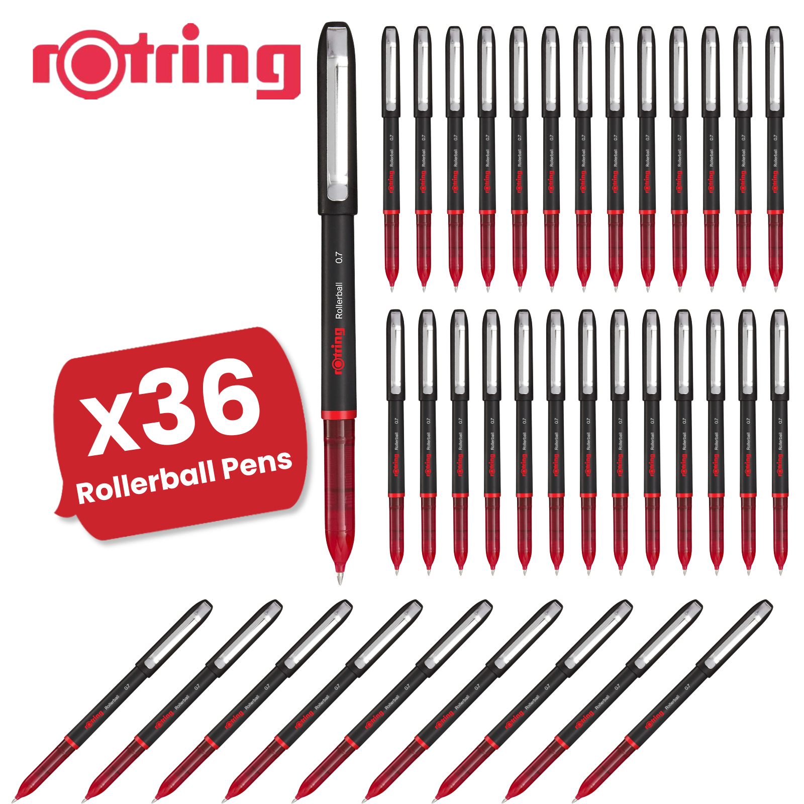 rOtring Rollerball Pen Fine Point 0.7mm - Red Ink, Smooth & Precise Writing - Picture 12 of 12