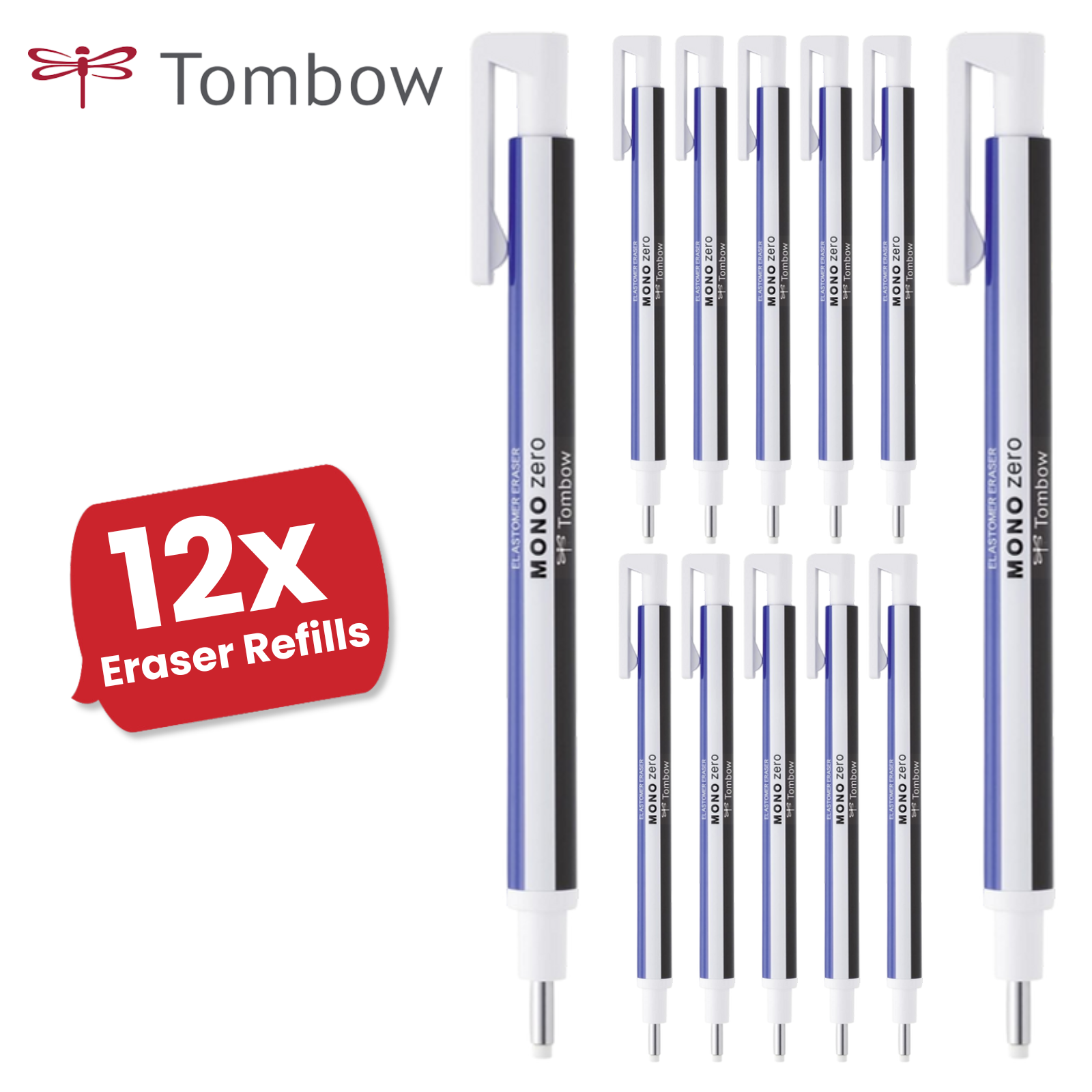 Tombow Eraser MONO Zero Round Tip 2.3mm Diam Refillable Precision Erasing Tool - Picture 11 of 13