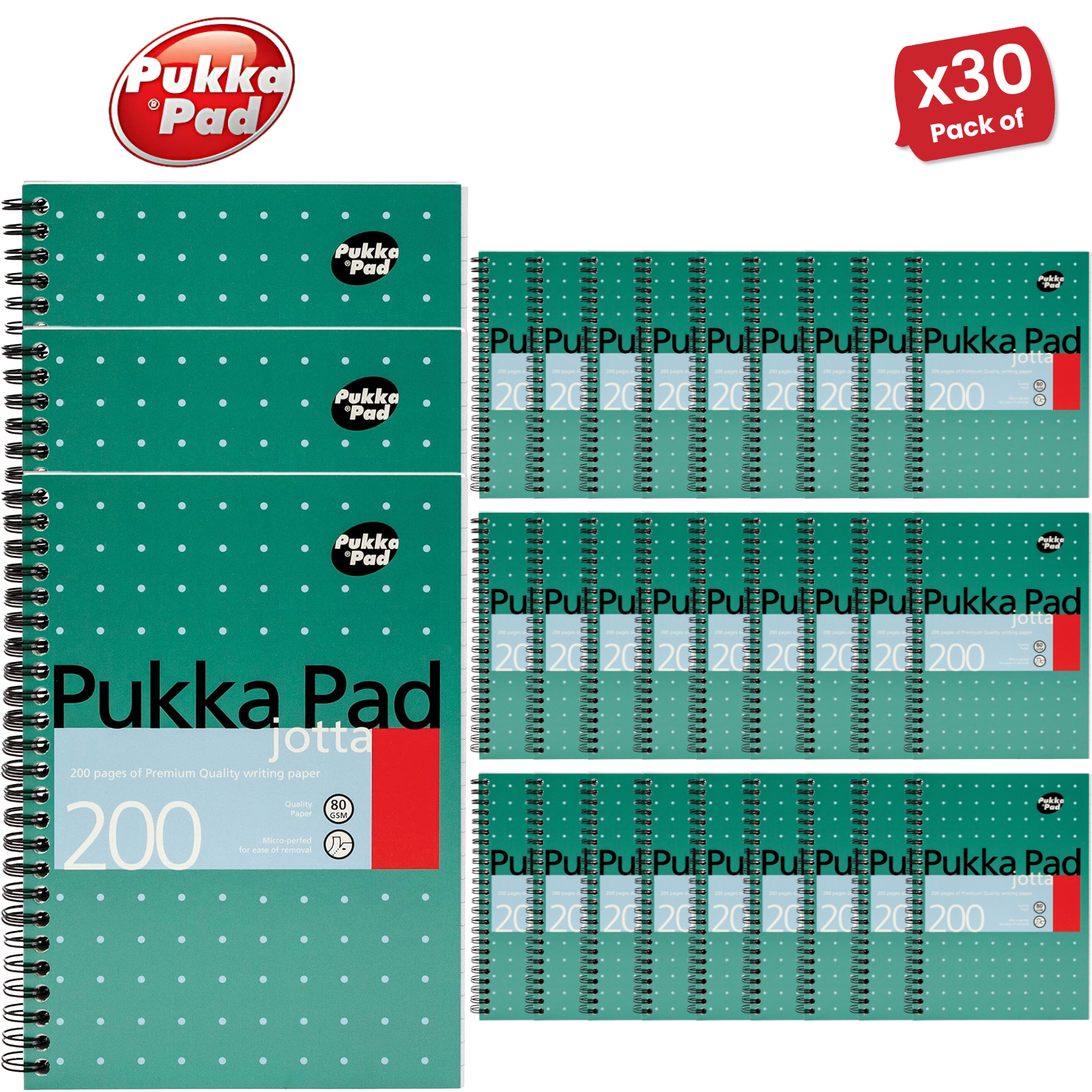 Pukka White A5 Wirebound Notebook - 200 Ruled/Margin Pages, 80gsm - Single Pack - Picture 13 of 13