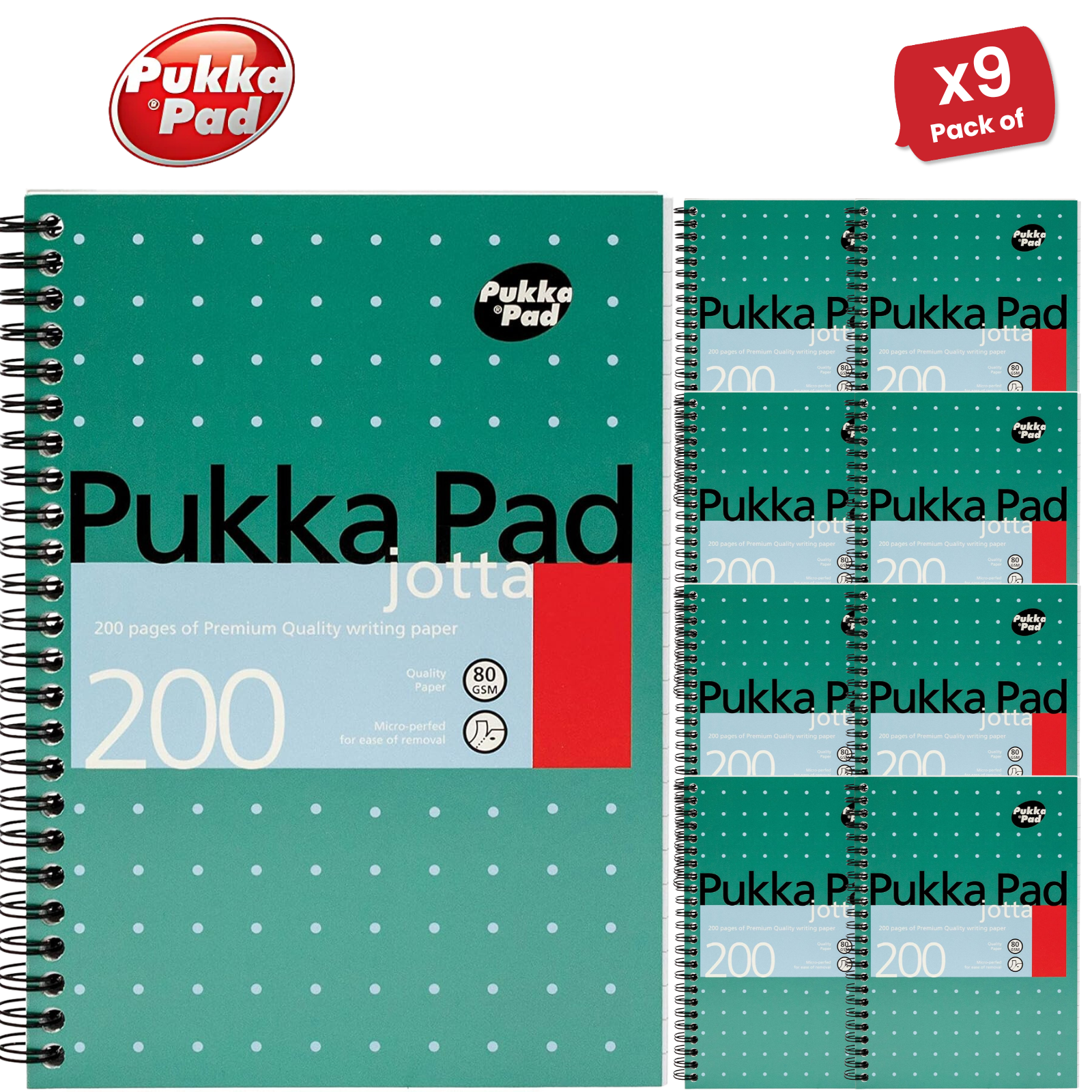 Pukka White A5 Wirebound Notebook - 200 Ruled/Margin Pages, 80gsm - Single Pack - Picture 10 of 13