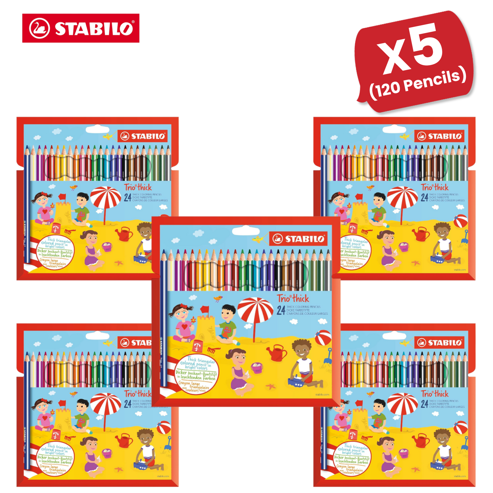 Stabilo Trio Thick Triangular Colouring Pencils, Assorted Colours - Pack of 24 - Picture 11 of 12